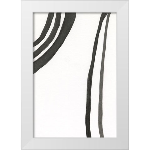 Ink Lines III White Modern Wood Framed Art Print by Moore, Regina
