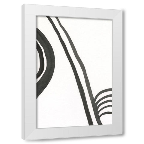 Ink Lines IV White Modern Wood Framed Art Print by Moore, Regina