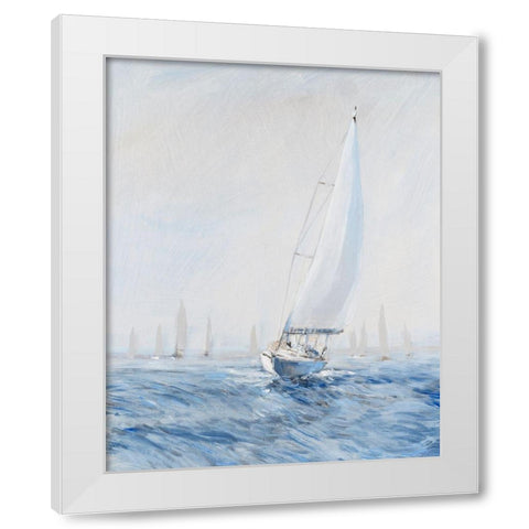 Sailing Upwind I White Modern Wood Framed Art Print by OToole, Tim