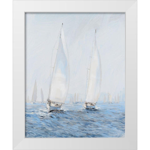 Sailing Upwind II White Modern Wood Framed Art Print by OToole, Tim