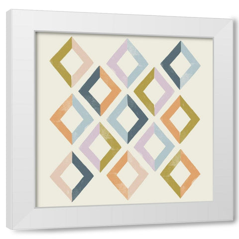 Deco Diagram III White Modern Wood Framed Art Print by Barnes, Victoria