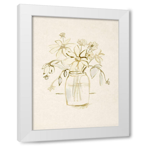 Faded Flower Arrangment II White Modern Wood Framed Art Print by Barnes, Victoria