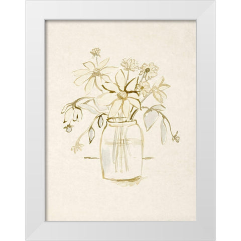 Faded Flower Arrangment II White Modern Wood Framed Art Print by Barnes, Victoria