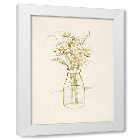 Faded Flower Arrangment III White Modern Wood Framed Art Print by Barnes, Victoria