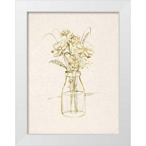 Faded Flower Arrangment III White Modern Wood Framed Art Print by Barnes, Victoria