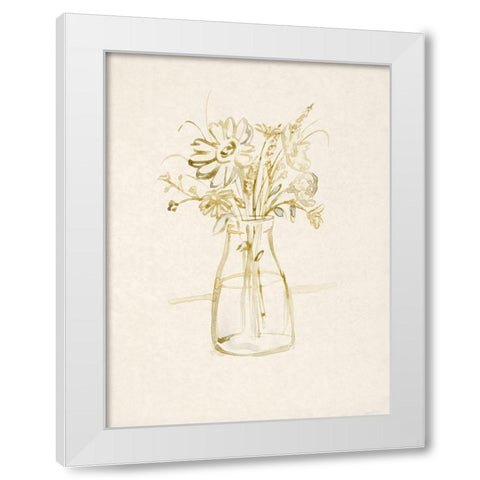 Faded Flower Arrangment IV White Modern Wood Framed Art Print by Barnes, Victoria