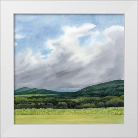 Sapphire Mountains II White Modern Wood Framed Art Print by Popp, Grace