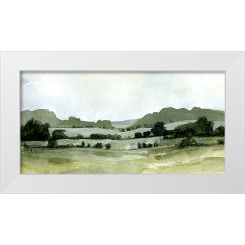Vert Landscape III White Modern Wood Framed Art Print by Caroline, Emma