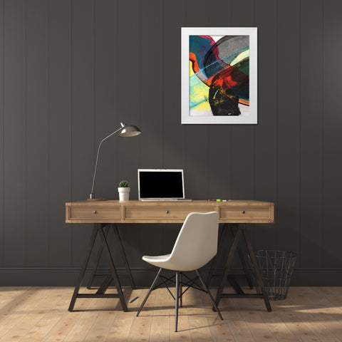 Carnival Trio III White Modern Wood Framed Art Print by Fuchs, Jodi