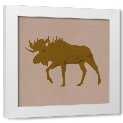 Golden Moose II White Modern Wood Framed Art Print by Green, Jacob