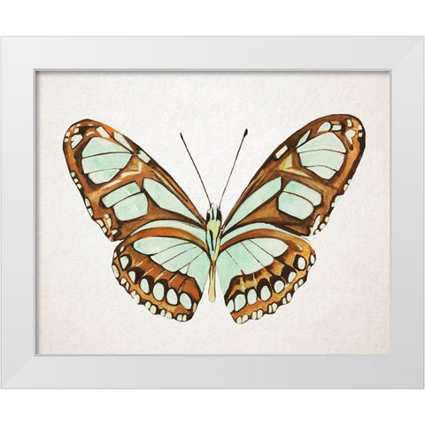 Mint Butterfly I White Modern Wood Framed Art Print by Warren, Annie
