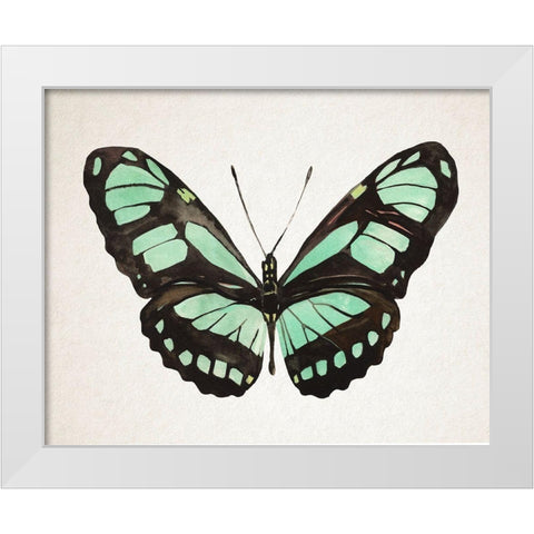 Mint Butterfly II White Modern Wood Framed Art Print by Warren, Annie