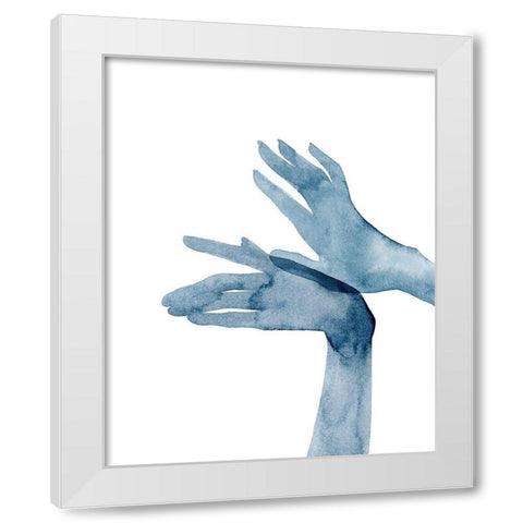 Shadow Hands I White Modern Wood Framed Art Print by Popp, Grace