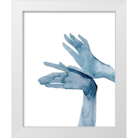 Shadow Hands I White Modern Wood Framed Art Print by Popp, Grace