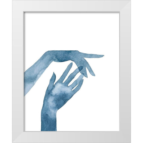 Shadow Hands III White Modern Wood Framed Art Print by Popp, Grace