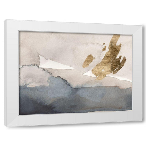 Watercolor with Gold I White Modern Wood Framed Art Print by Green, Jacob