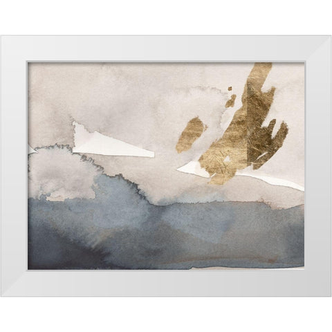 Watercolor with Gold I White Modern Wood Framed Art Print by Green, Jacob