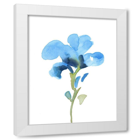 Striking Blue Iris I White Modern Wood Framed Art Print by Green, Jacob
