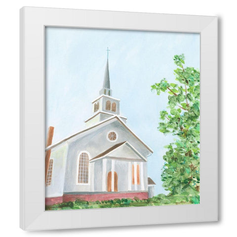 Countryside Church II White Modern Wood Framed Art Print by Moore, Regina