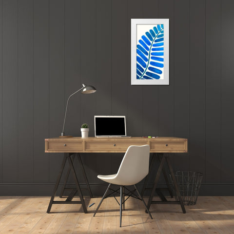 Mod Leaf Motif I White Modern Wood Framed Art Print by Moore, Regina