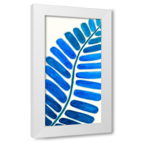 Mod Leaf Motif I White Modern Wood Framed Art Print by Moore, Regina