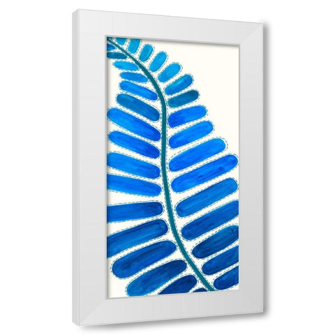 Mod Leaf Motif II White Modern Wood Framed Art Print by Moore, Regina