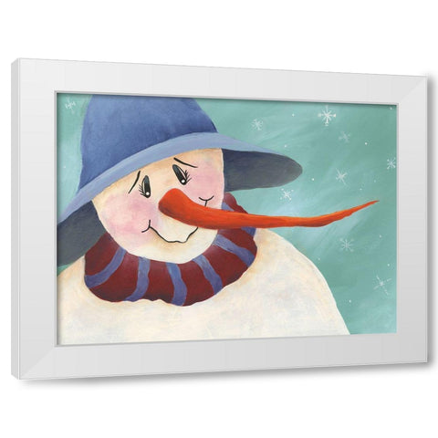 Carrot Nose Snowman II White Modern Wood Framed Art Print by Moore, Regina