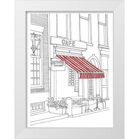 Striped Awning I White Modern Wood Framed Art Print by Moore, Regina
