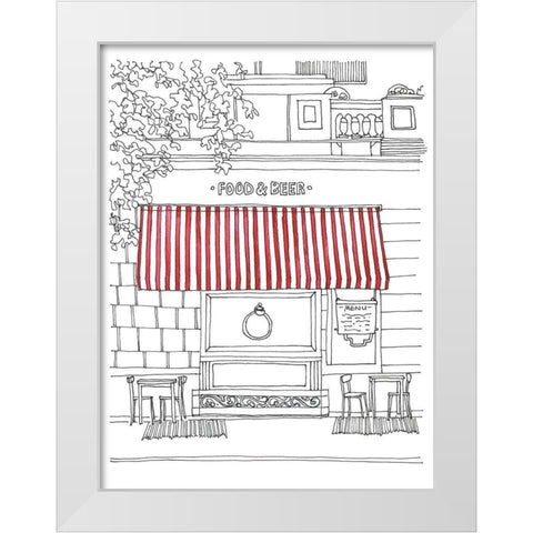 Striped Awning II White Modern Wood Framed Art Print by Moore, Regina