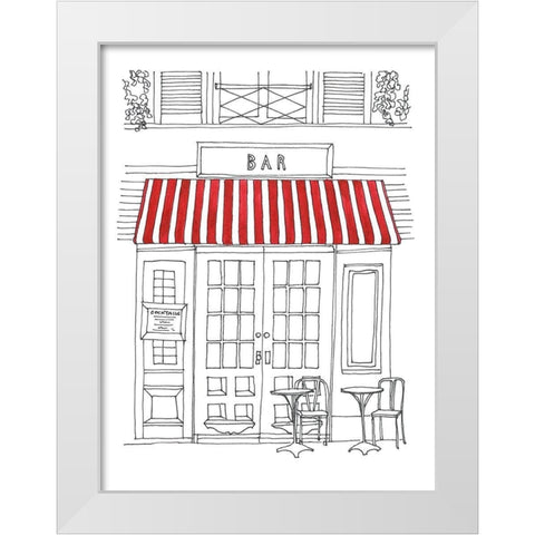 Striped Awning III White Modern Wood Framed Art Print by Moore, Regina