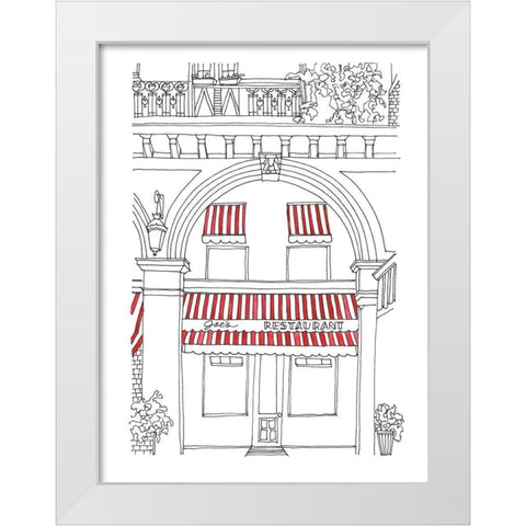 Striped Awning IV White Modern Wood Framed Art Print by Moore, Regina