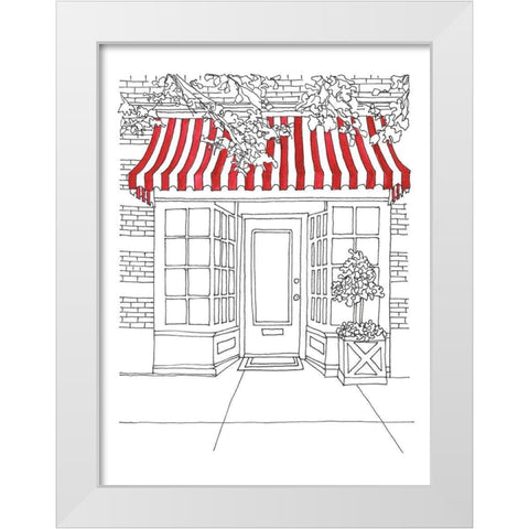 Striped Awning VI White Modern Wood Framed Art Print by Moore, Regina