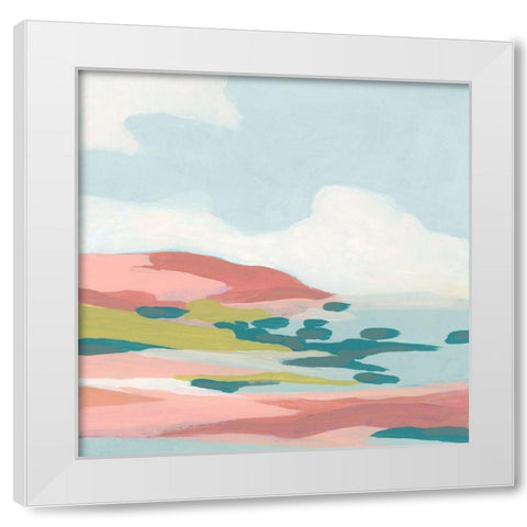 Colorful Coast I White Modern Wood Framed Art Print by Vess, June Erica