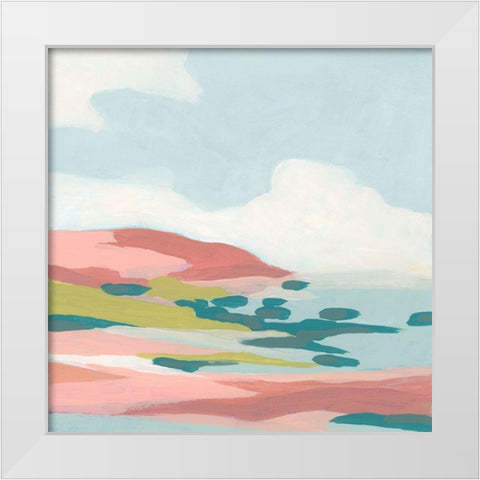 Colorful Coast I White Modern Wood Framed Art Print by Vess, June Erica