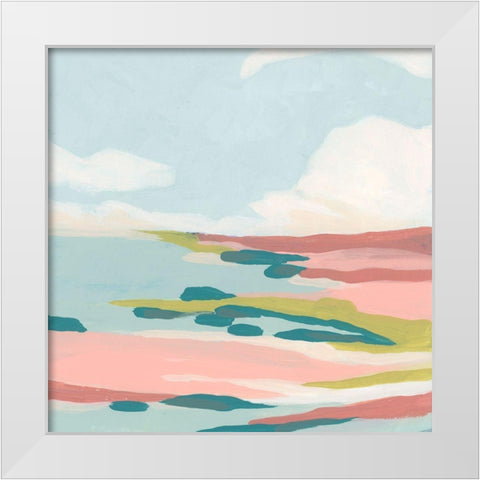 Colorful Coast II White Modern Wood Framed Art Print by Vess, June Erica