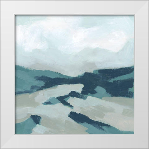 Blue Tonescape I White Modern Wood Framed Art Print by Vess, June Erica
