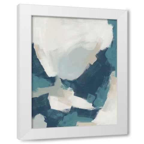 Brushy Blues I White Modern Wood Framed Art Print by Vess, June Erica