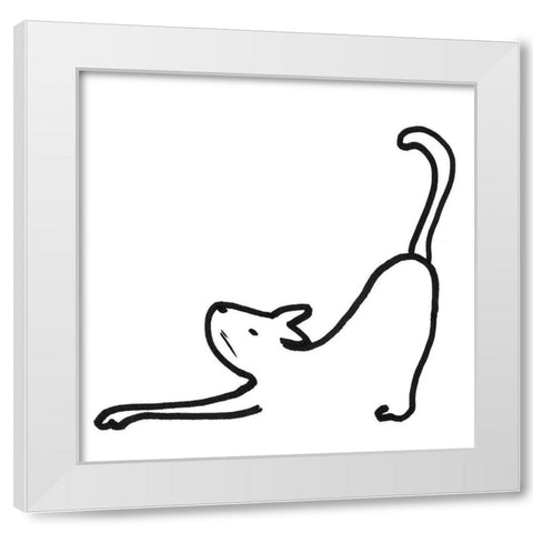 Kitteh III White Modern Wood Framed Art Print by Longley, Alicia