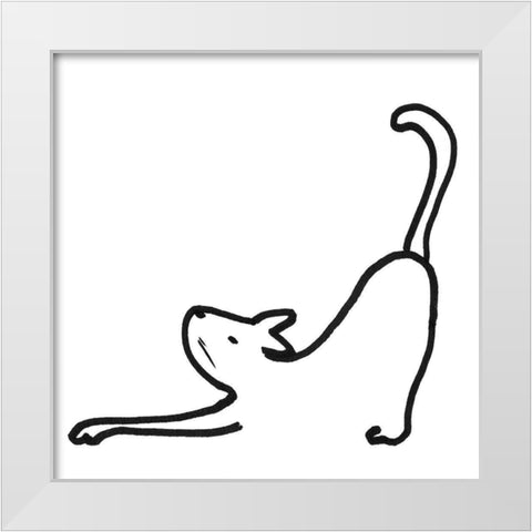 Kitteh III White Modern Wood Framed Art Print by Longley, Alicia