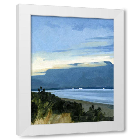 Blue Ocean Evening II White Modern Wood Framed Art Print by Caroline, Emma