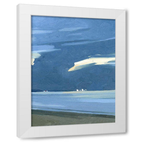 Blue Ocean Evening III White Modern Wood Framed Art Print by Caroline, Emma