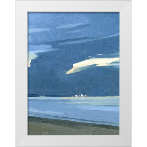 Blue Ocean Evening III White Modern Wood Framed Art Print by Caroline, Emma