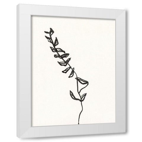 Ink Botanical Sketch IX White Modern Wood Framed Art Print by Holland, J.
