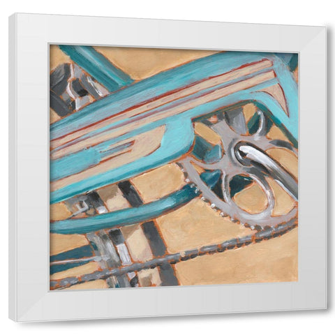 Retro Cycle III White Modern Wood Framed Art Print by Harper, Ethan