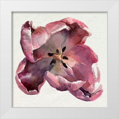 Susies Tulips I White Modern Wood Framed Art Print by Parker, Jennifer Paxton