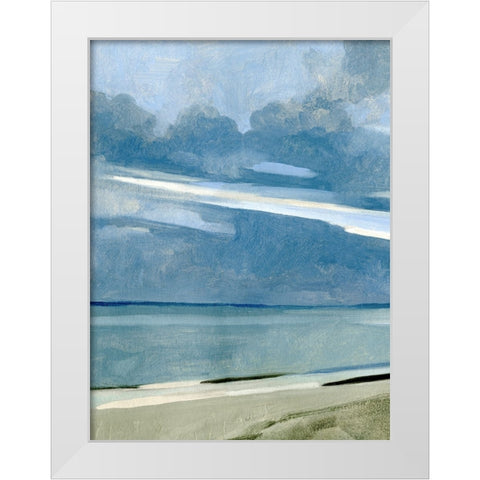 Ocean View Beach II White Modern Wood Framed Art Print by Caroline, Emma