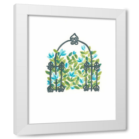 Wrought Iron Garden II White Modern Wood Framed Art Print by Vess, June Erica
