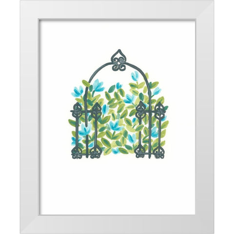Wrought Iron Garden II White Modern Wood Framed Art Print by Vess, June Erica