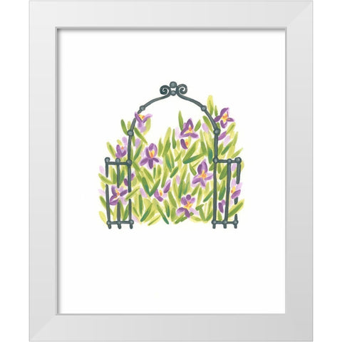 Wrought Iron Garden III White Modern Wood Framed Art Print by Vess, June Erica