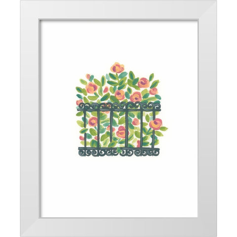 Wrought Iron Garden IV White Modern Wood Framed Art Print by Vess, June Erica